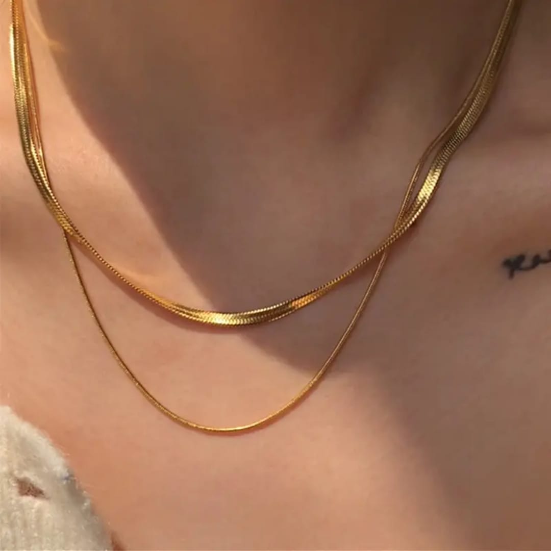 Double Layered Snake Chain Necklace