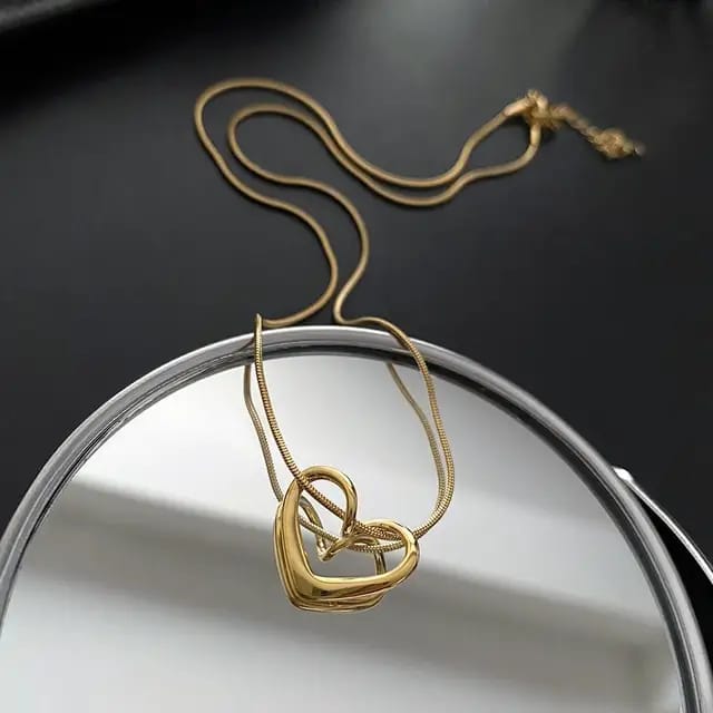 Golden Heart Pendant Necklace – Elegant Minimalist Jewelry