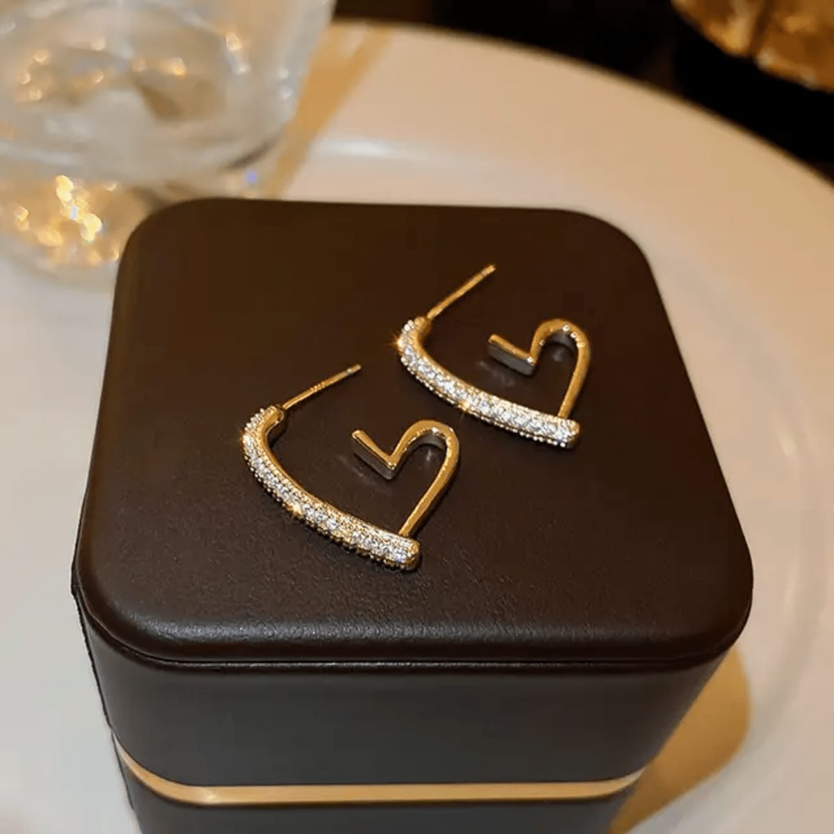 Heart Shape Diamond Crystal Korean Earring