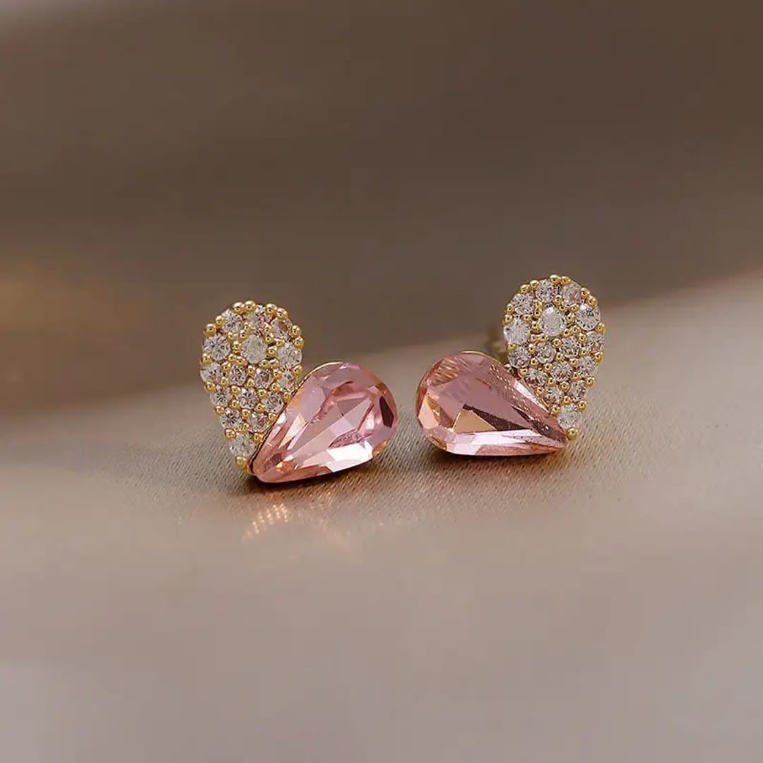 Small Cute 🩷 Pink Gold Studs Earring
