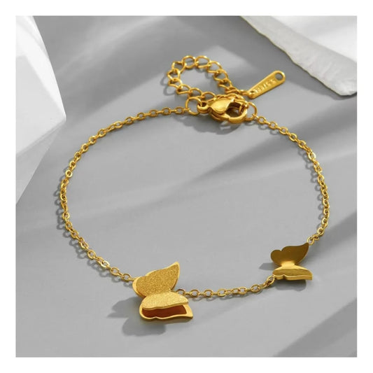 Gold Butterfly Charm Bracelet – Adjustable Chain